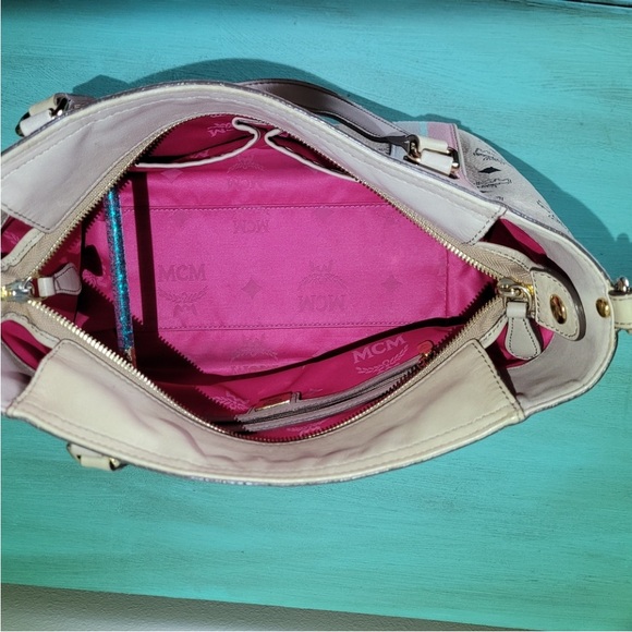 MCM Beige and Pink Shoulder Bag - Picture 4 of 12